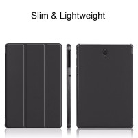 Кожен калъф тефтер Tri-Fold за Samsung Galaxy Tab S4 10.5 T835 / T830 черен